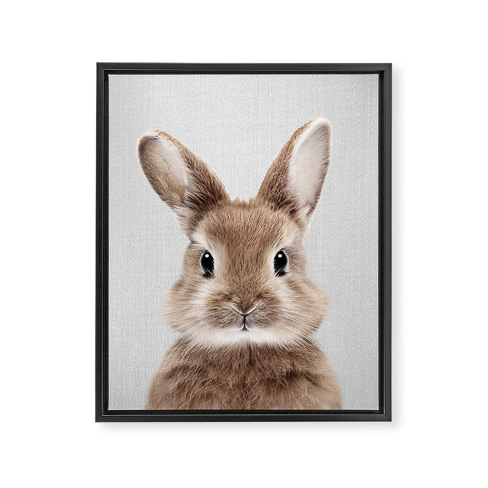 Baby Rabbit - Colorful Framed Canvas Print Gallery Image 1