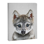 Baby Wolf - Colorful Canvas Print Gallery Image 8