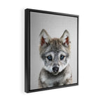 Baby Wolf - Colorful Framed Canvas Print Gallery Image 2