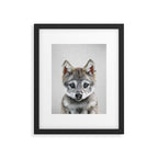 Baby Wolf - Colorful Framed Art Print Gallery Image 4
