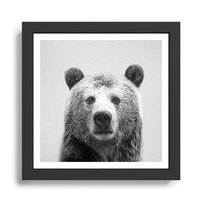 Bear - Black & White Framed Art Print Gallery Image 1