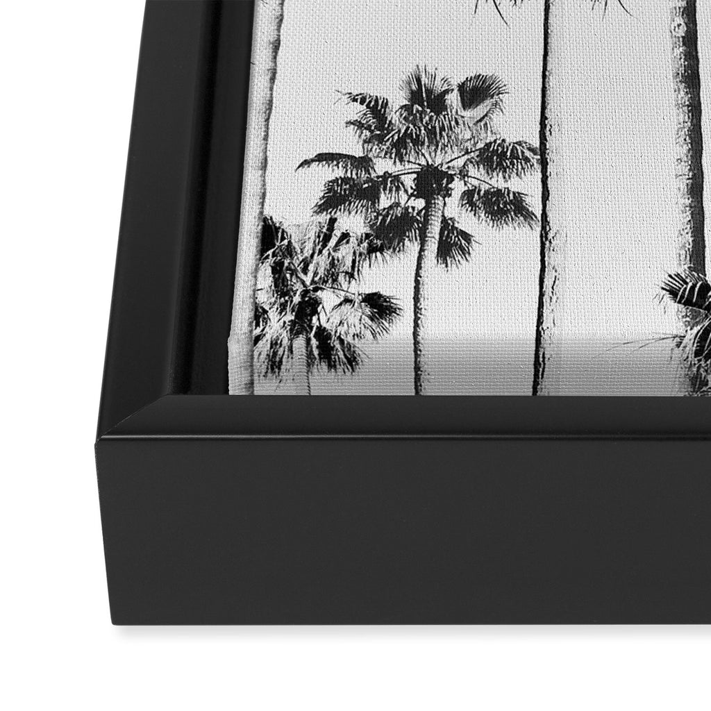 Black & White Palms 3 Framed Canvas Print Gallery Image 3