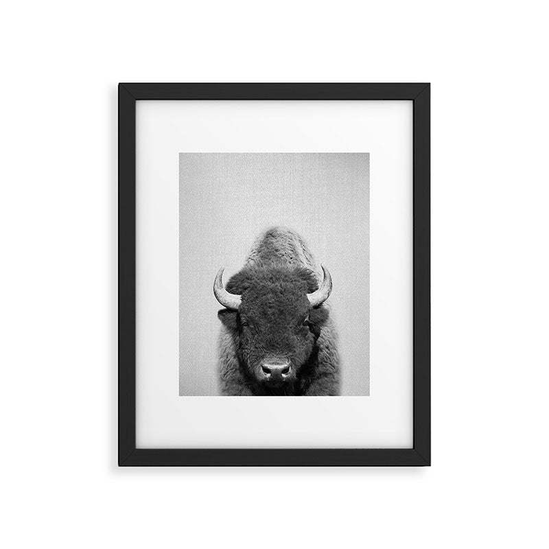 Buffalo - Black & White Framed Art Print Gallery Image 6