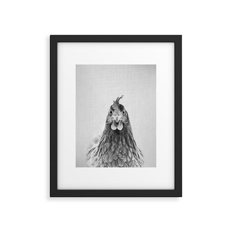 Chicken - Black & White Framed Art Print Gallery Image 4