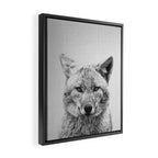 Coyote - Black & White Framed Canvas Print Gallery Image 2