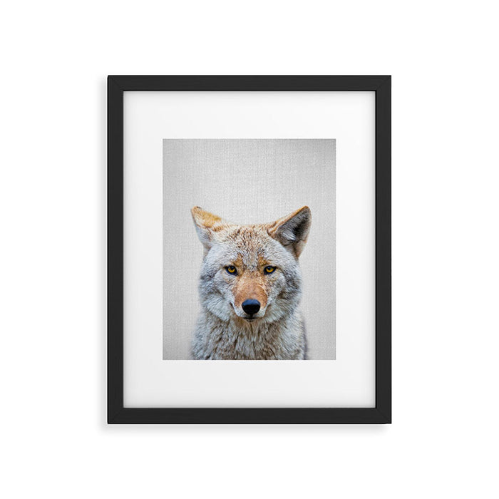 Coyote - Colorful Framed Art Print Gallery Image 1
