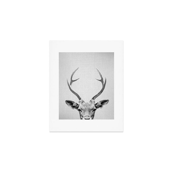 Deer - Black & White Art Print Gallery Image 1