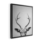 Deer - Black & White Framed Canvas Print Gallery Image 2