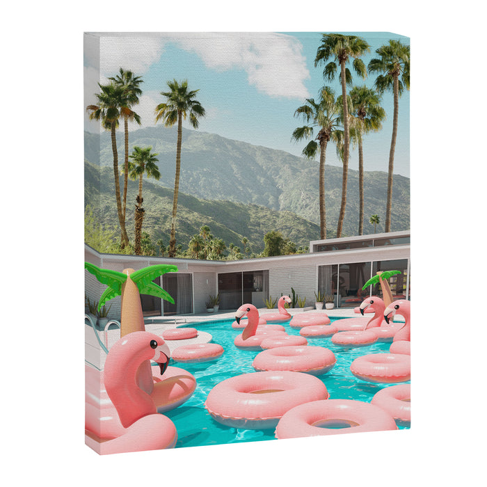 Flamingo Pool Party Canvas Print Gallery Image 1