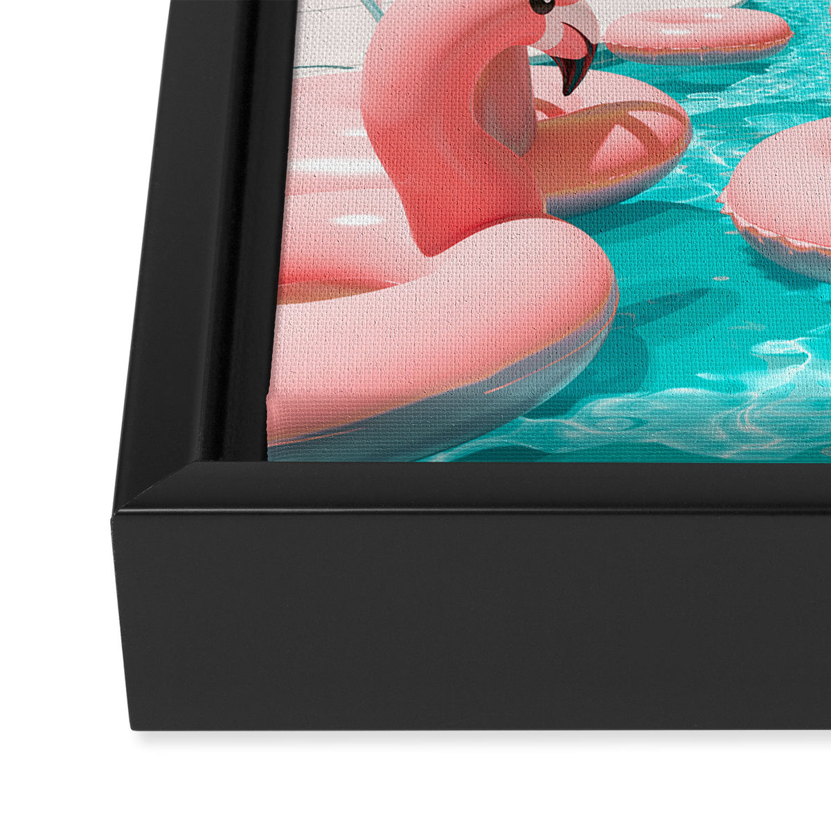 Flamingo Pool Party Framed Canvas Print Gallery Image 3