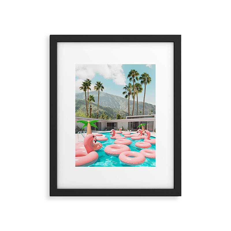 Flamingo Pool Party Framed Art Print Gallery Image 4