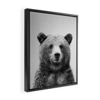 Grizzly Bear - Black & White Framed Canvas Print Gallery Image 2