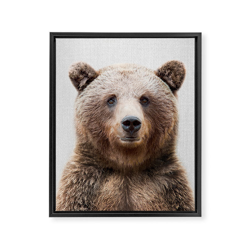 Grizzly Bear - Colorful Framed Canvas Print Gallery Image 8