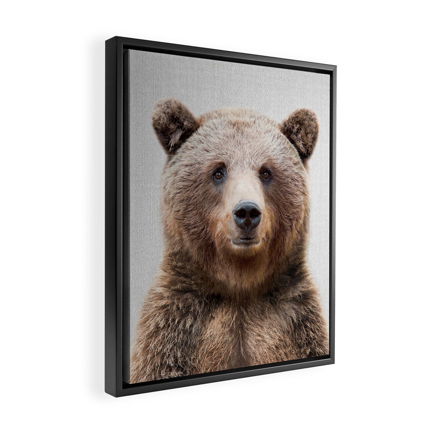 Grizzly Bear - Colorful Framed Canvas Print Gallery Image 2
