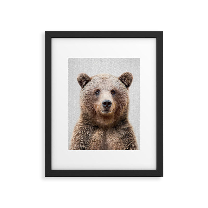 Grizzly Bear - Colorful Framed Art Print Gallery Image 4