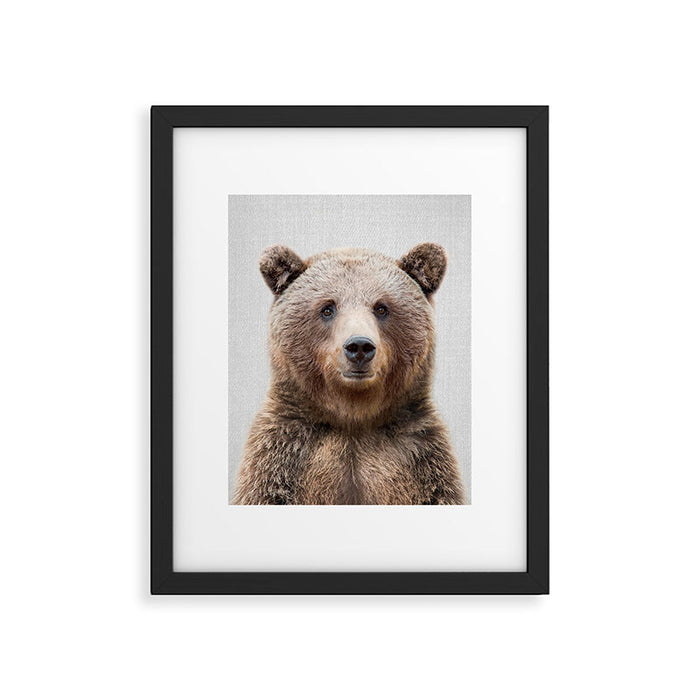 Grizzly Bear - Colorful Framed Art Print Gallery Image 1