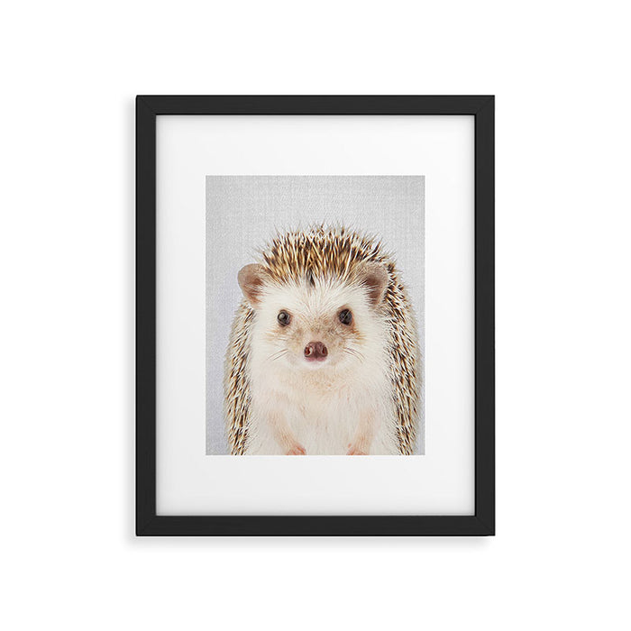 Hedgehog - Colorful Framed Art Print Gallery Image 1