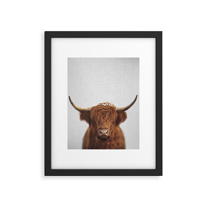 Highland Cow - Colorful Framed Art Print Gallery Image 4