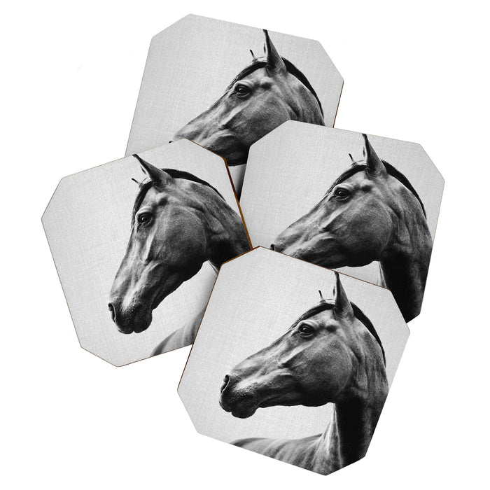 Horses - Black & White 2 Coaster Gallery Image 1