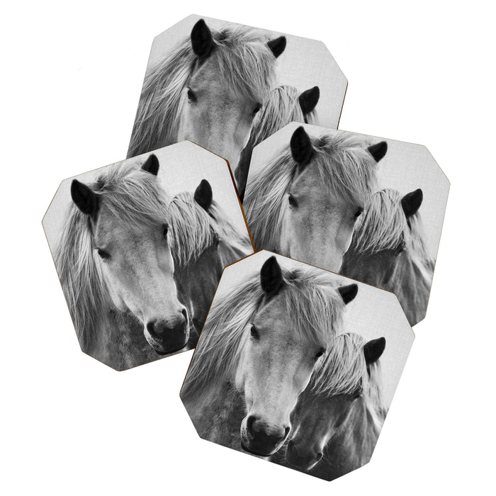 Horses - Black & White 7 Coaster Gallery Image 1