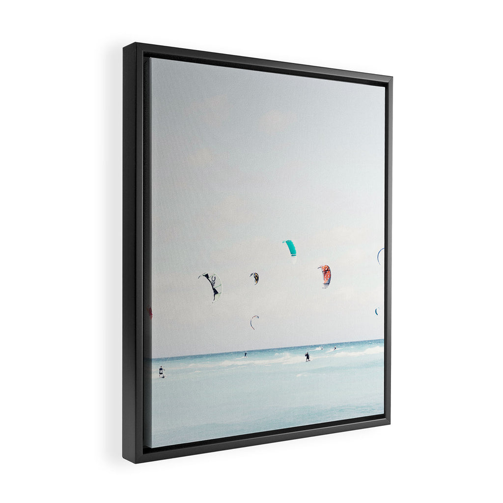 Kite Surfing Framed Canvas Print Gallery Image 2