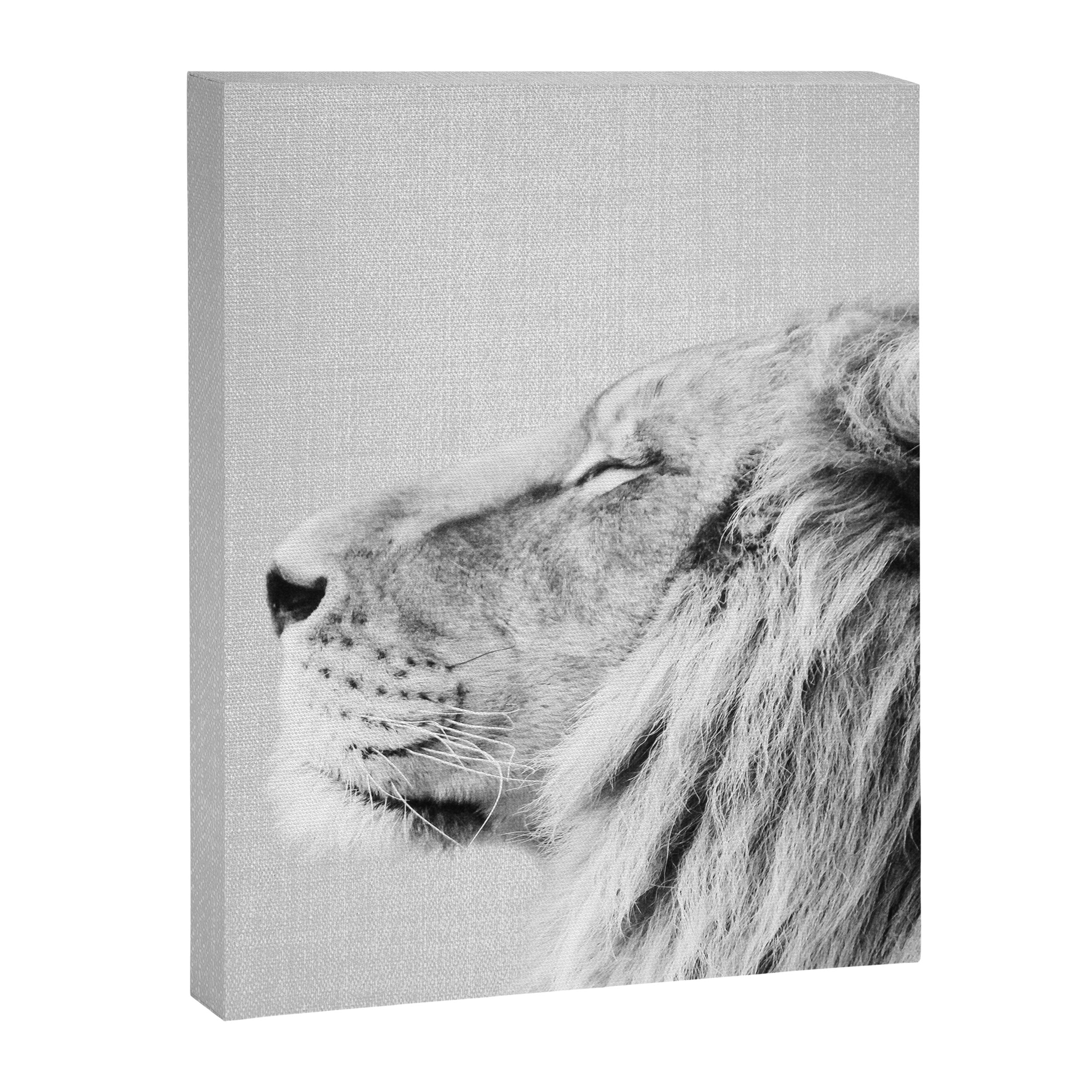 Lion Portrait - Black & White Canvas Print Gallery Image 8