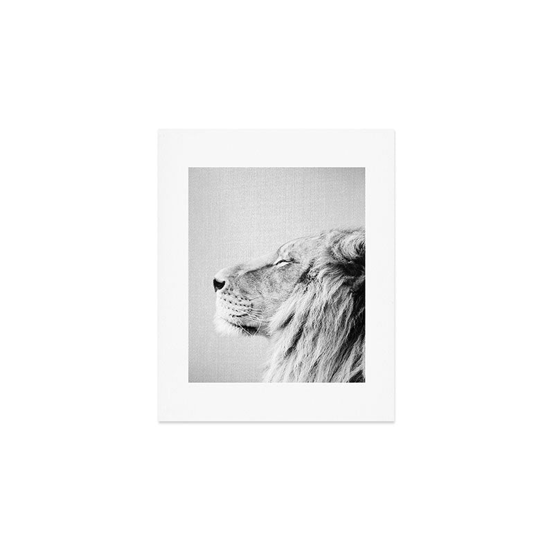 Lion Portrait - Black & White Art Print Gallery Image 1