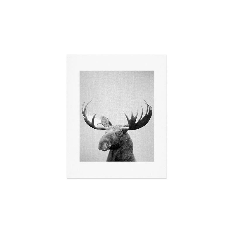 Moose - Black & White Art Print Gallery Image 1