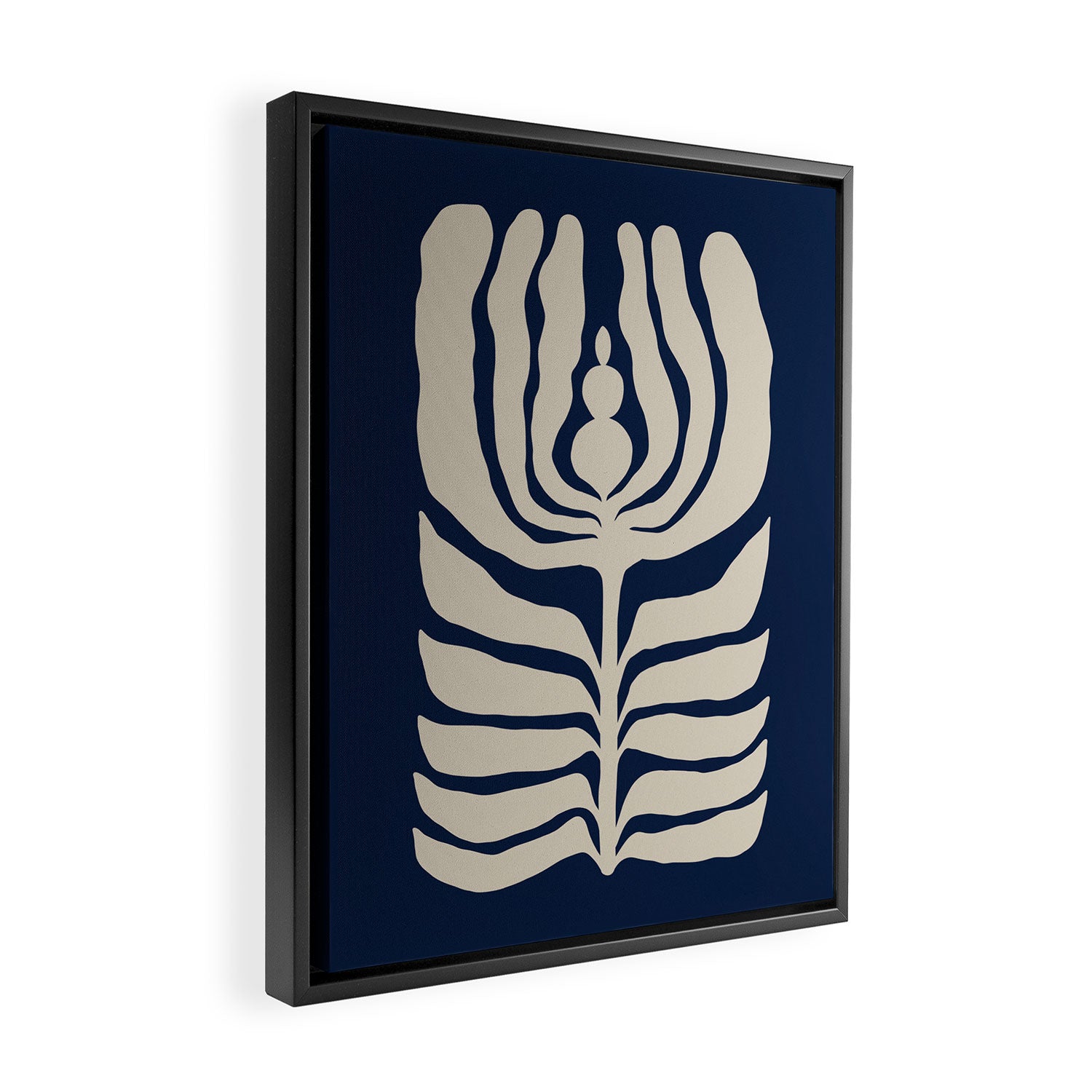 Night Bloom - Blue Framed Canvas Print Gallery Image 2