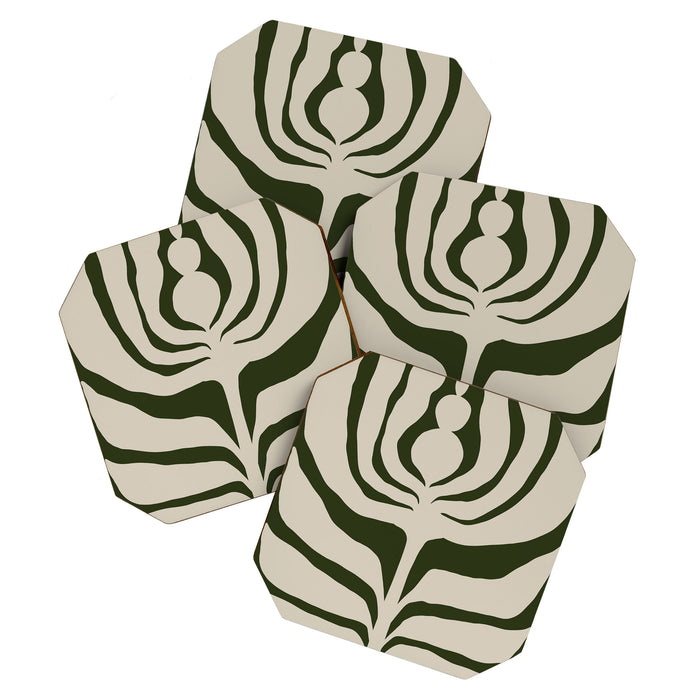 Night Bloom - Green Coaster Gallery Image 1
