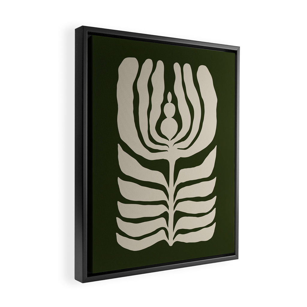 Night Bloom - Green Framed Canvas Print Gallery Image 2