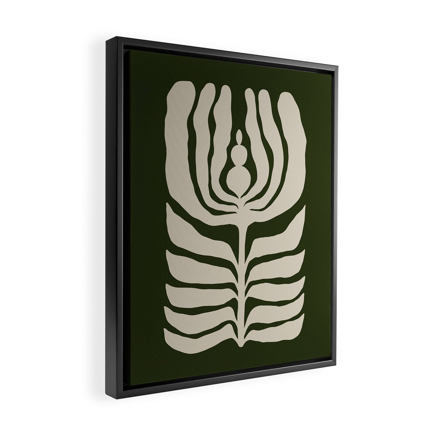 Night Bloom - Green Framed Canvas Print Gallery Image 2