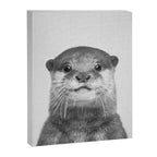 Otter - Black & White Canvas Print Gallery Image 8