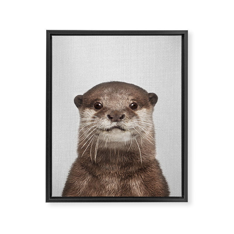 Otter - Colorful Framed Canvas Print Gallery Image 8
