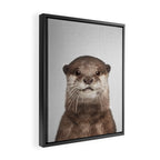 Otter - Colorful Framed Canvas Print Gallery Image 2