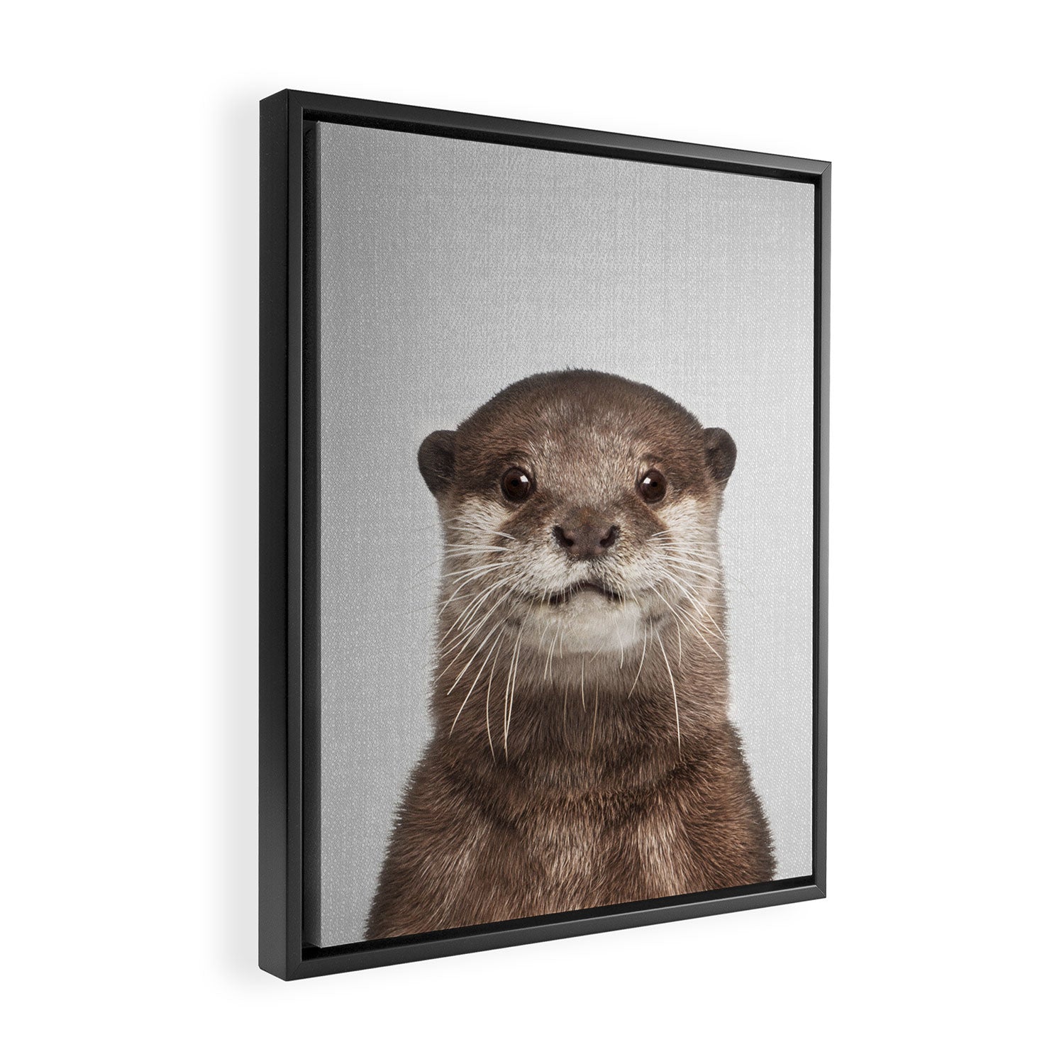 Otter - Colorful Framed Canvas Print Gallery Image 2