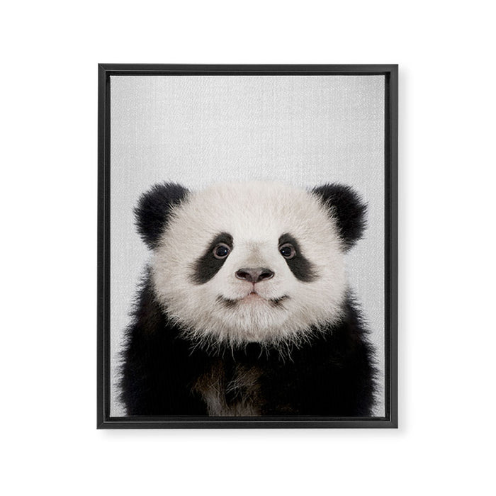 Panda Bear - Colorful Framed Canvas Print Gallery Image 1