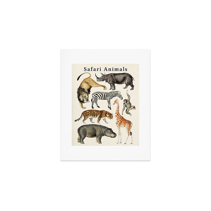 Safari Animals Collection Art Print Gallery Image 1