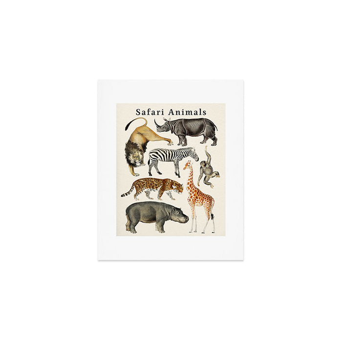 Safari Animals Collection Art Print Gallery Image 1