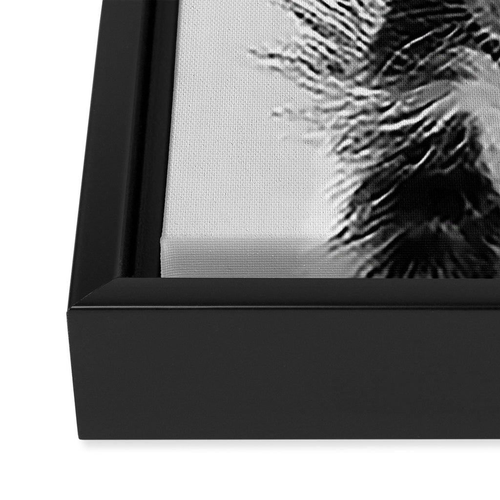 Skunk - Black & White Framed Canvas Print Gallery Image 3