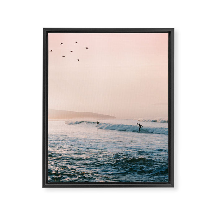 Sunset Surf Framed Canvas Print Gallery Image 1