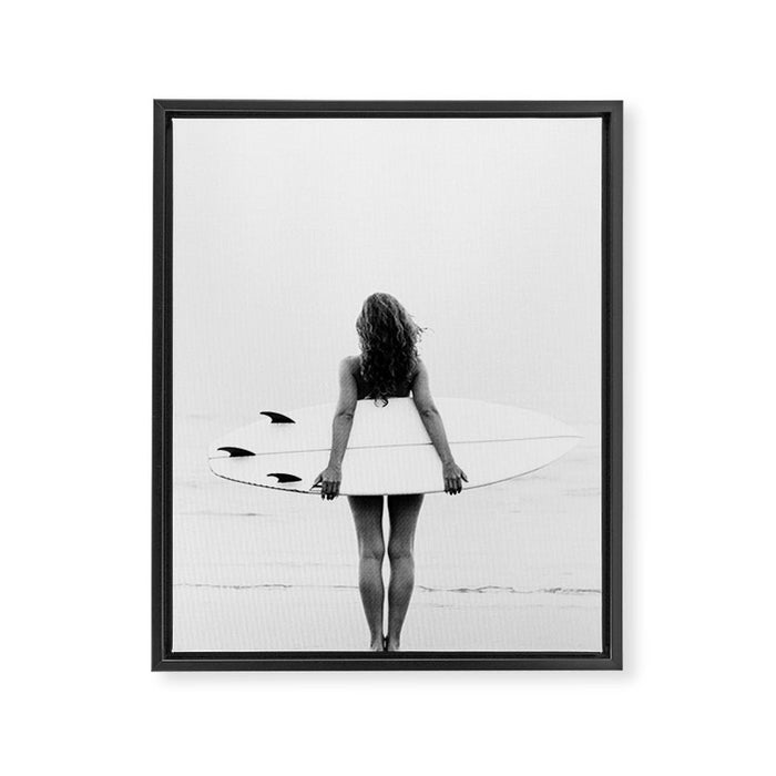 Surf Girl Framed Canvas Print Gallery Image 1