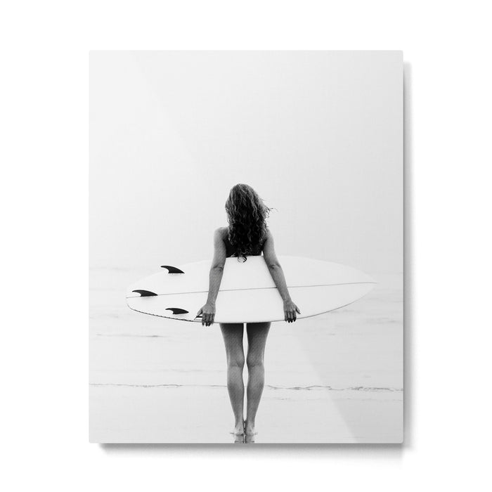 Surf Girl Metal Print Gallery Image 1