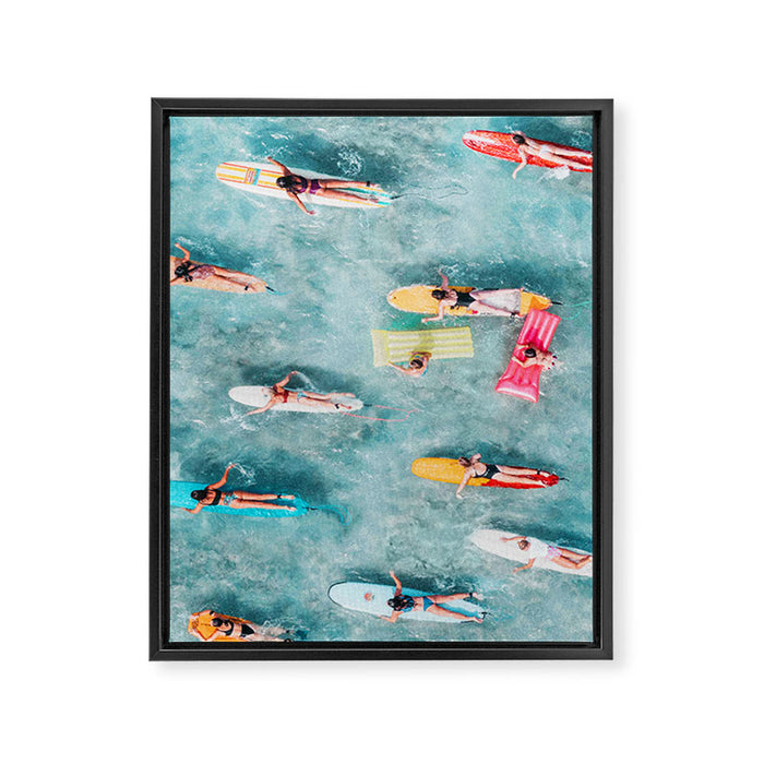 Surf Sisters Framed Canvas Print Gallery Image 1
