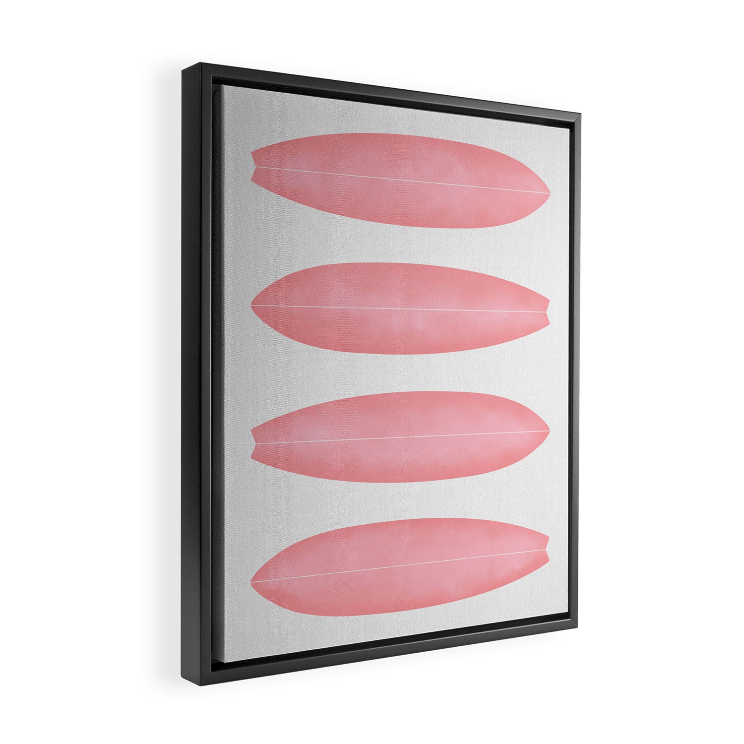 Surfboards in Pink Framed Canvas Print Gallery Image 2
