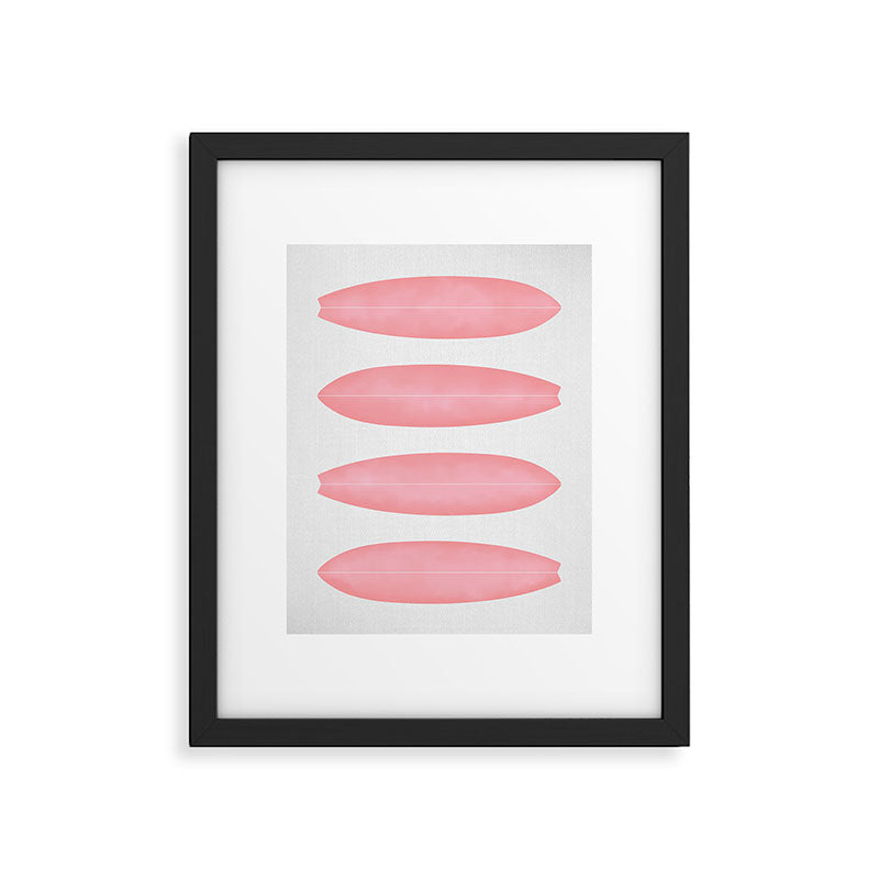 Surfboards in Pink Framed Art Print Gallery Image 5