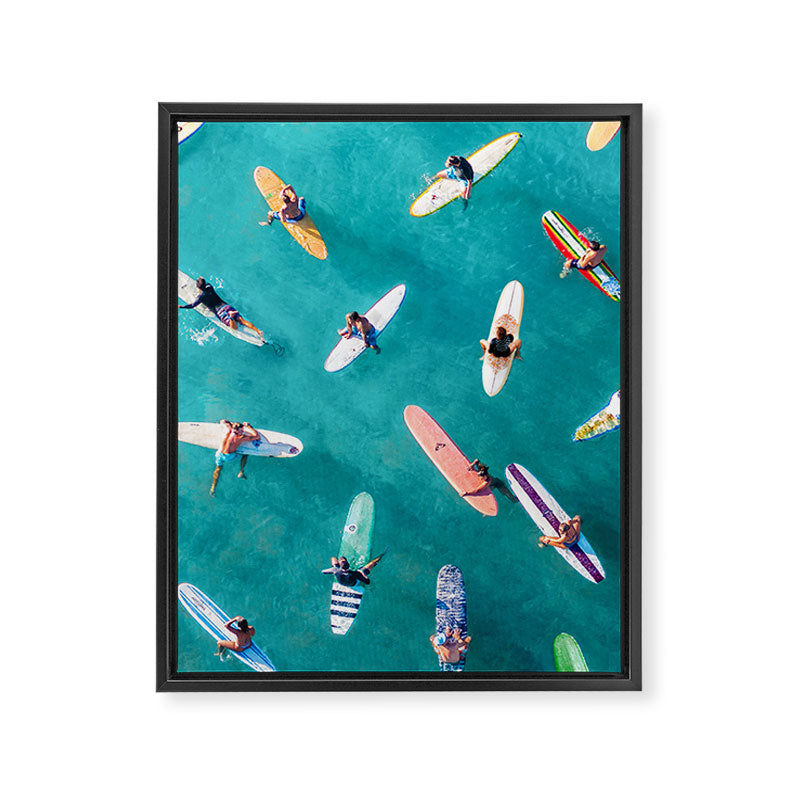 Surfers Traffic Jam Framed Canvas Print Gallery Image 8