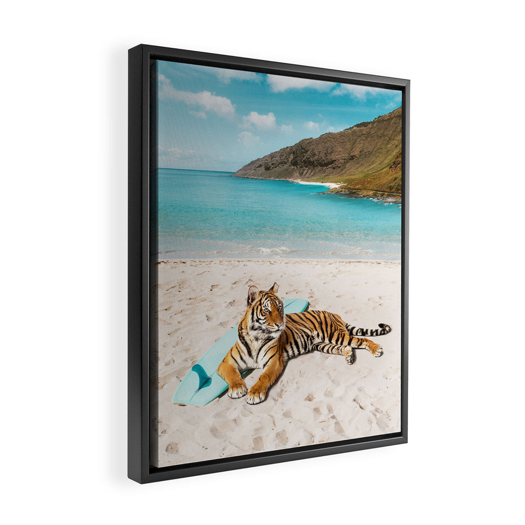 Tiger's Surf Beach Framed Canvas Print Gallery Image 2