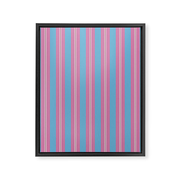 Bubblegum Stripes Framed Canvas Print Gallery Image 1