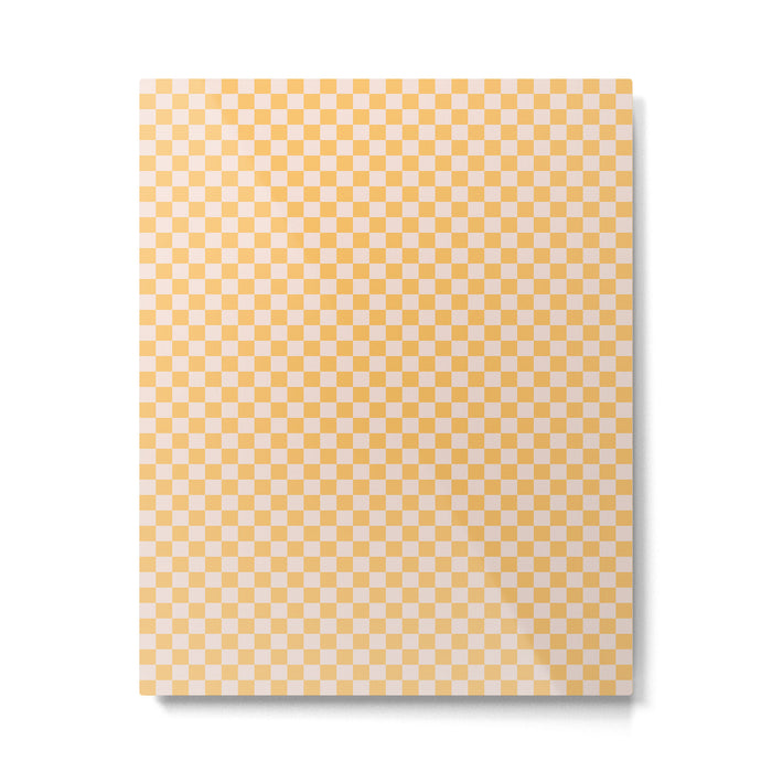 Check I - Yellow â Checkerboard Print Metal Print Gallery Image 1